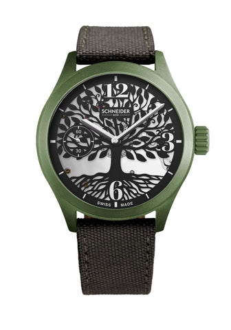 montre schneider&co arbre de vie vert 