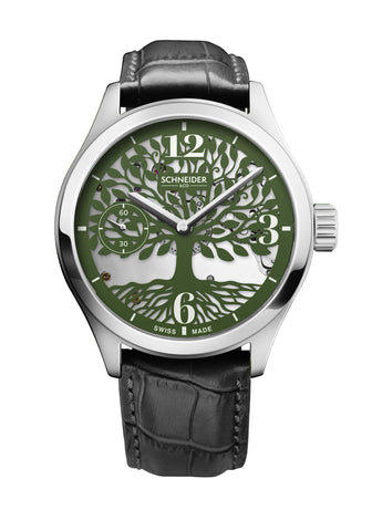 montre schneider&co arbre de vie poli bracelet cuir