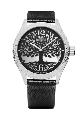 montre arbre de vie silver bracelet cuir