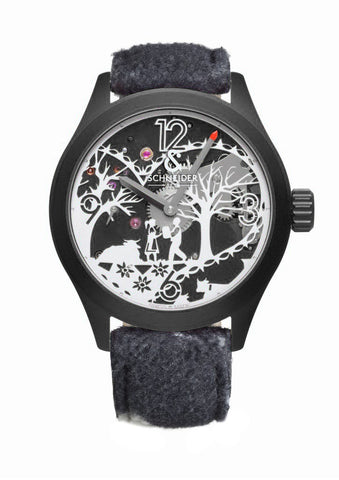 montre edelweiss noir bracelet gris