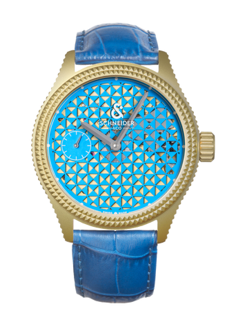 montre parisienne bleu bracelet cuir