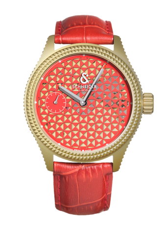 montre parisienne rouge schneider&co