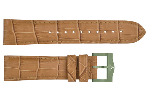 Brawn croco imitation leather strap/green Buckle