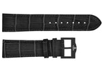 Black croco imitation leather strap/black Buckle