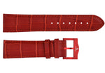 Red croco imitation leather strap/red Buckle