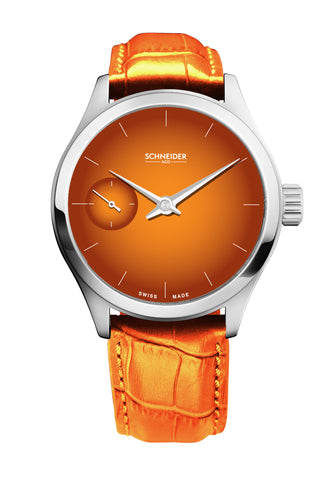 montre orange gravity bracelet orange cuir