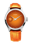 montre orange gravity bracelet orange cuir